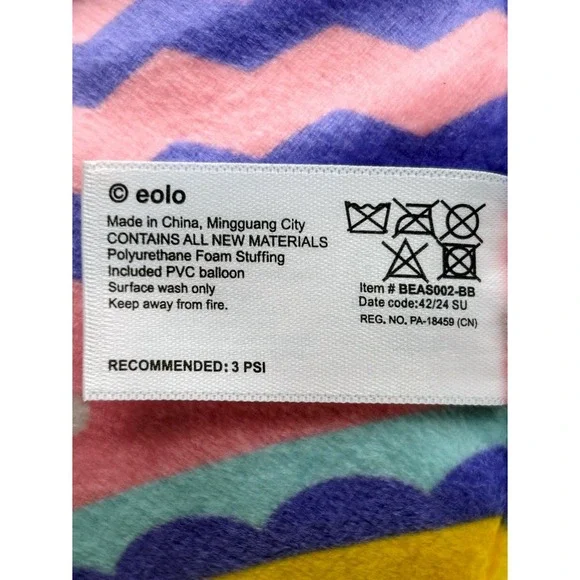 Eolo Lil' Biggie Bouncerz Easter Blue Bunny Inflatable Plush Toy BEAS002-BB 8" - Picture 8 of 10